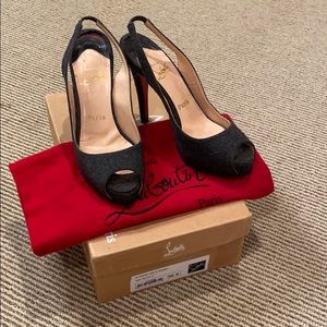 Christian Louboutin Privé 120 grey  heels 36.5